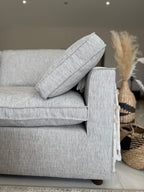 Kindle Sofa Grey Large Corner with Footstool - Sofa Sloth