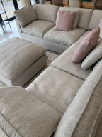 Kindle Sofa Grey Large Corner with Footstool - Sofa Sloth