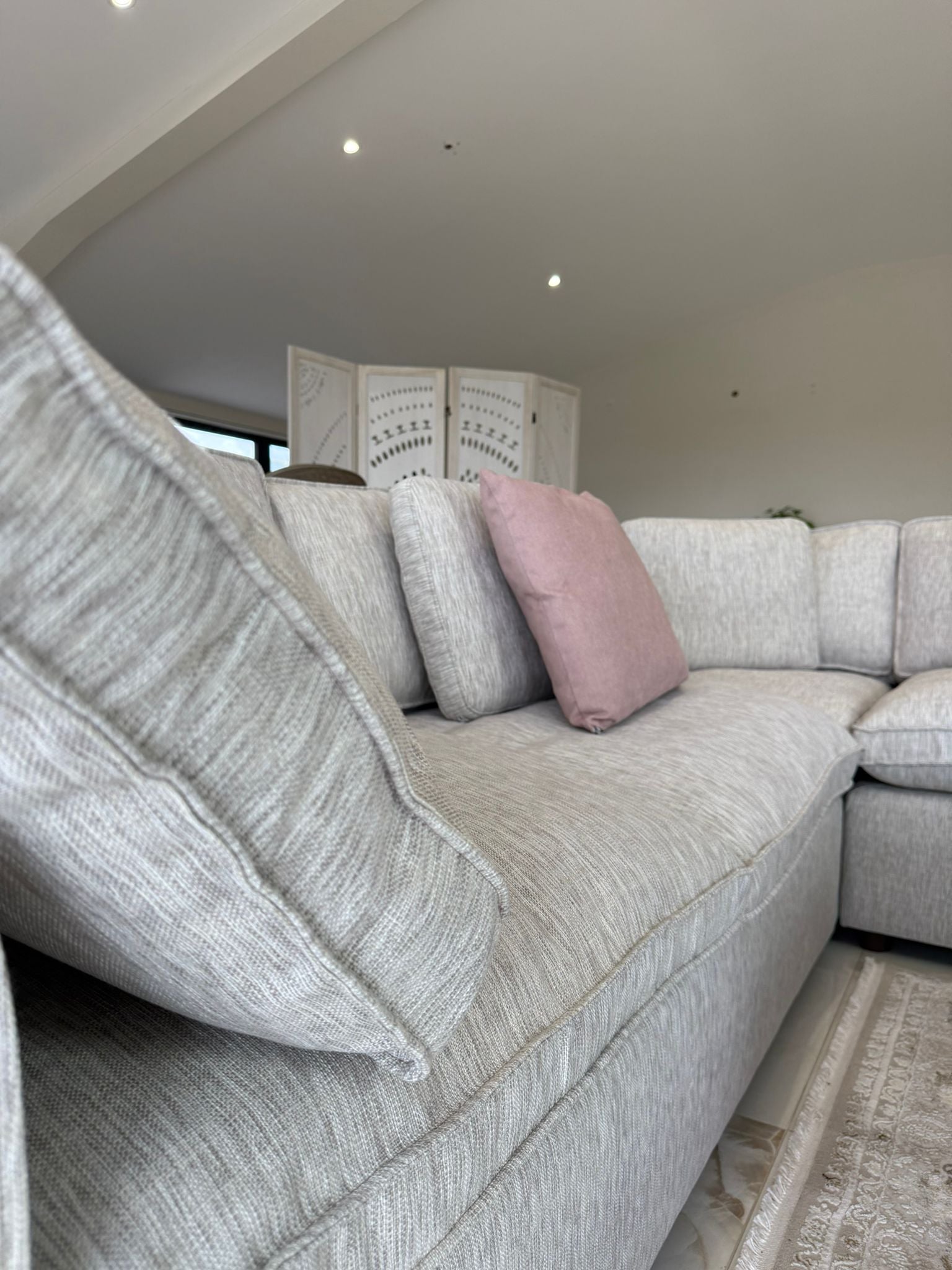 Kindle Sofa Grey Large Corner with Footstool - Sofa Sloth
