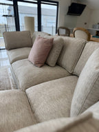 Kindle Sofa Grey Large Corner with Footstool - Sofa Sloth