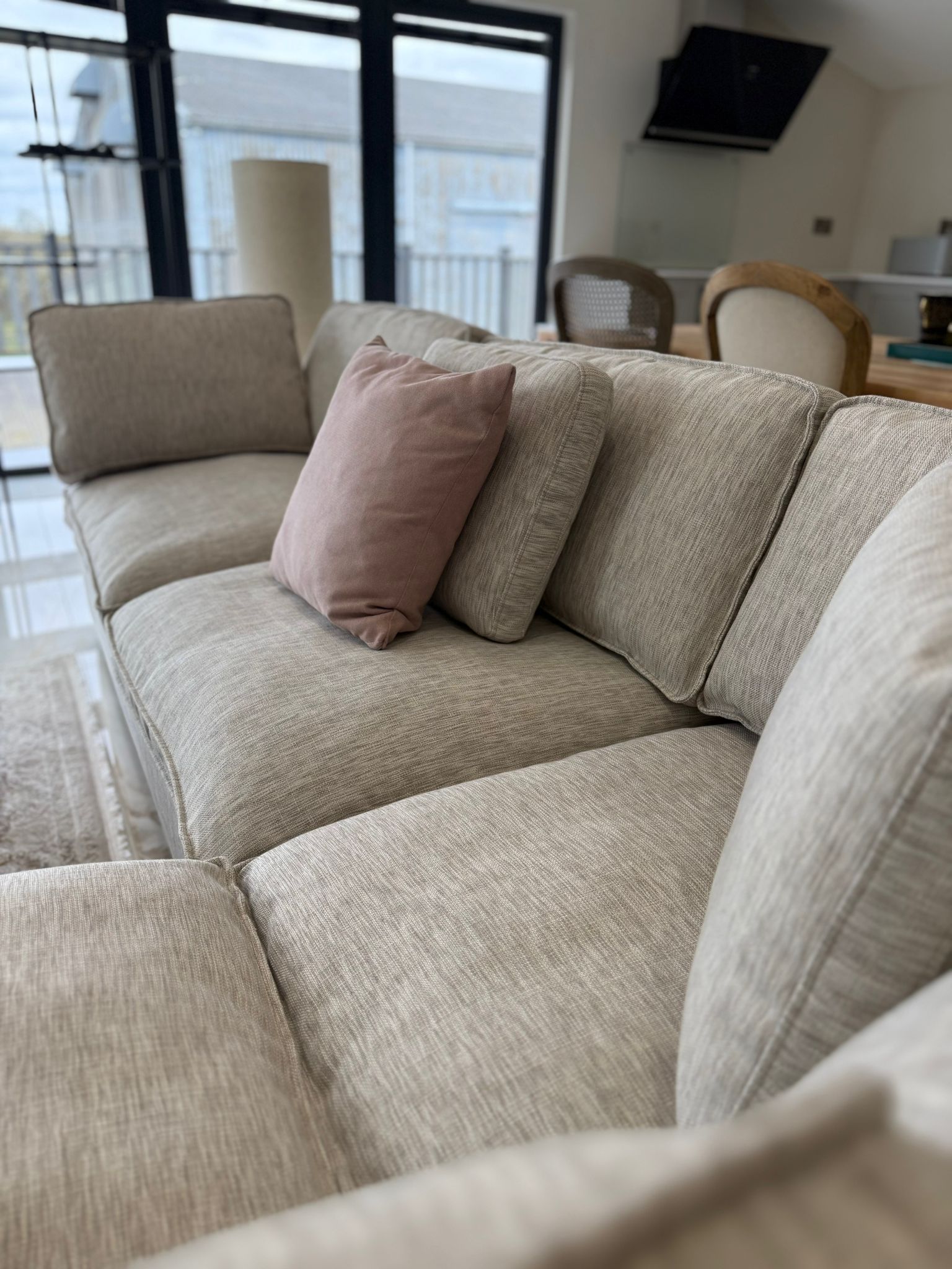 Kindle Sofa Grey Large Corner with Footstool - Sofa Sloth