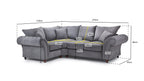 Vista Fullback Sofa Grey Left Hand Facing Corner