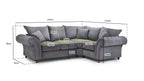 Vista Fullback Sofa Grey Right Hand Facing Corner