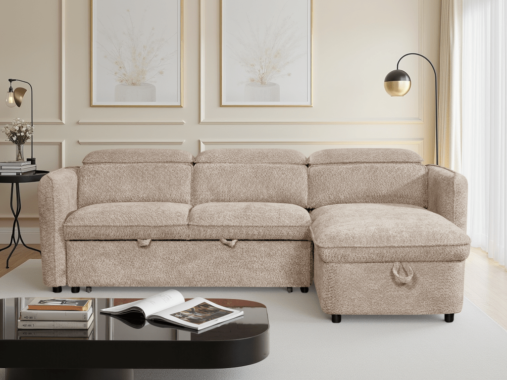 Dusk Sofabed Beige Universal Corner - Sofa Sloth