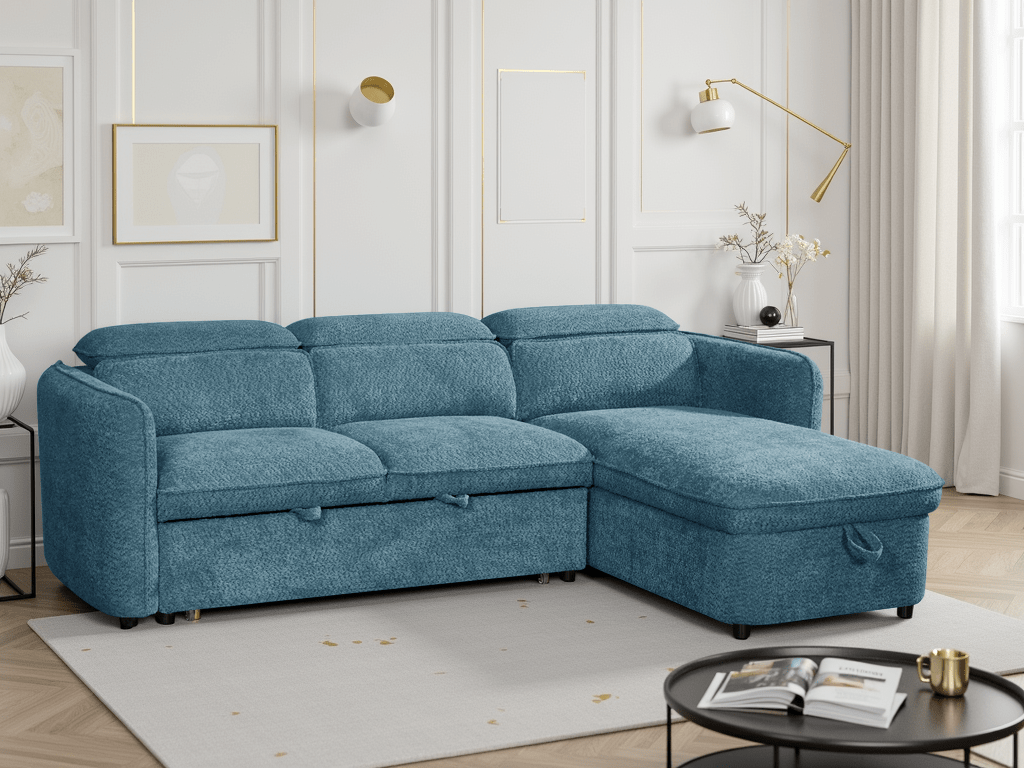 Dusk Sofabed Blue Universal Corner - Sofa Sloth