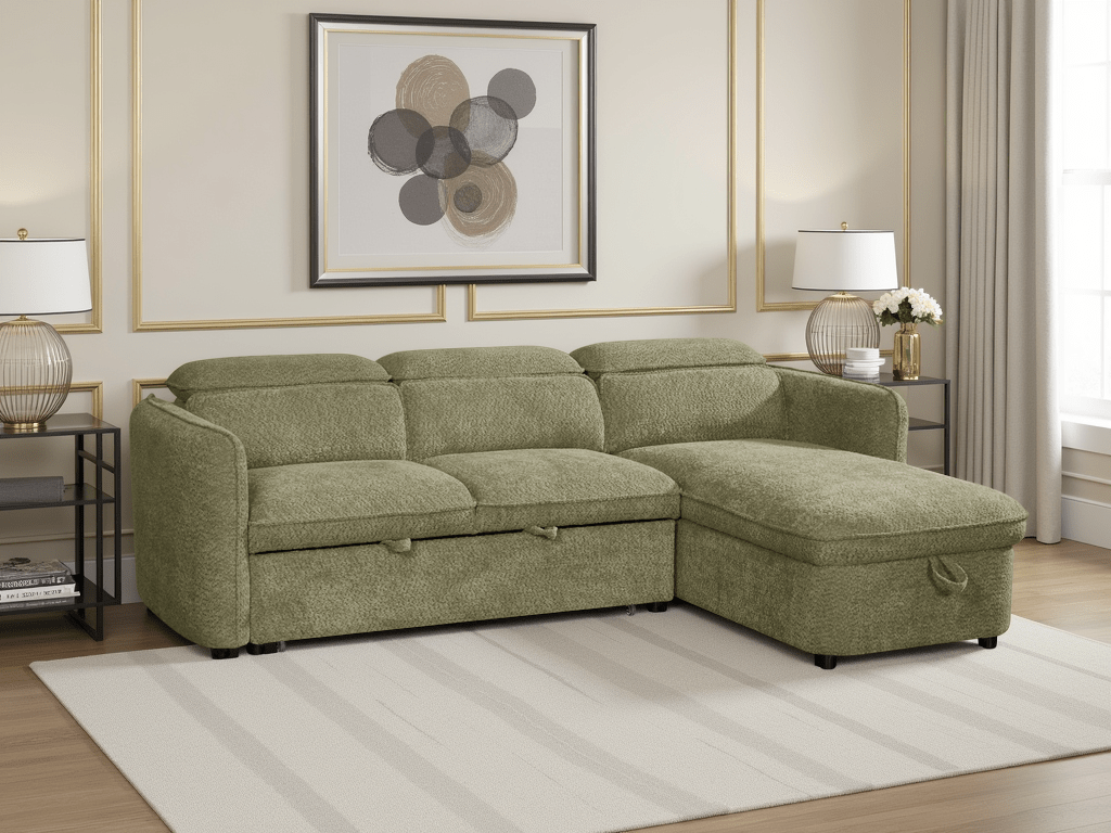 Dusk Sofabed Green Universal Corner - Sofa Sloth