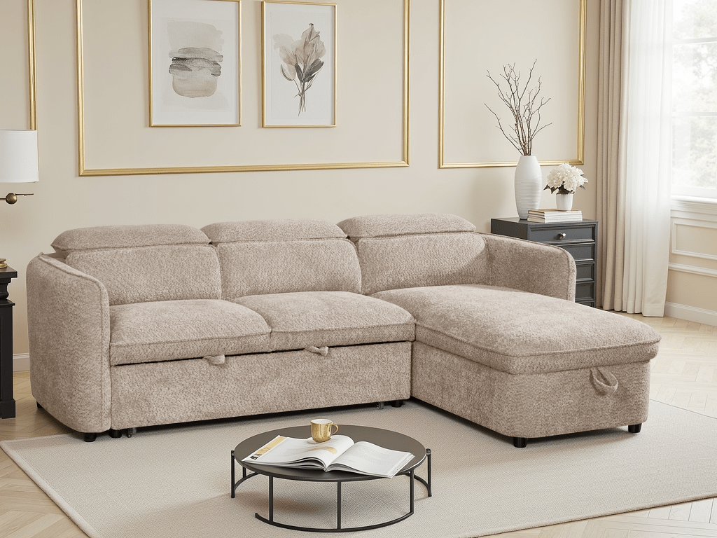 Dusk Sofabed Beige Universal Corner - Sofa Sloth