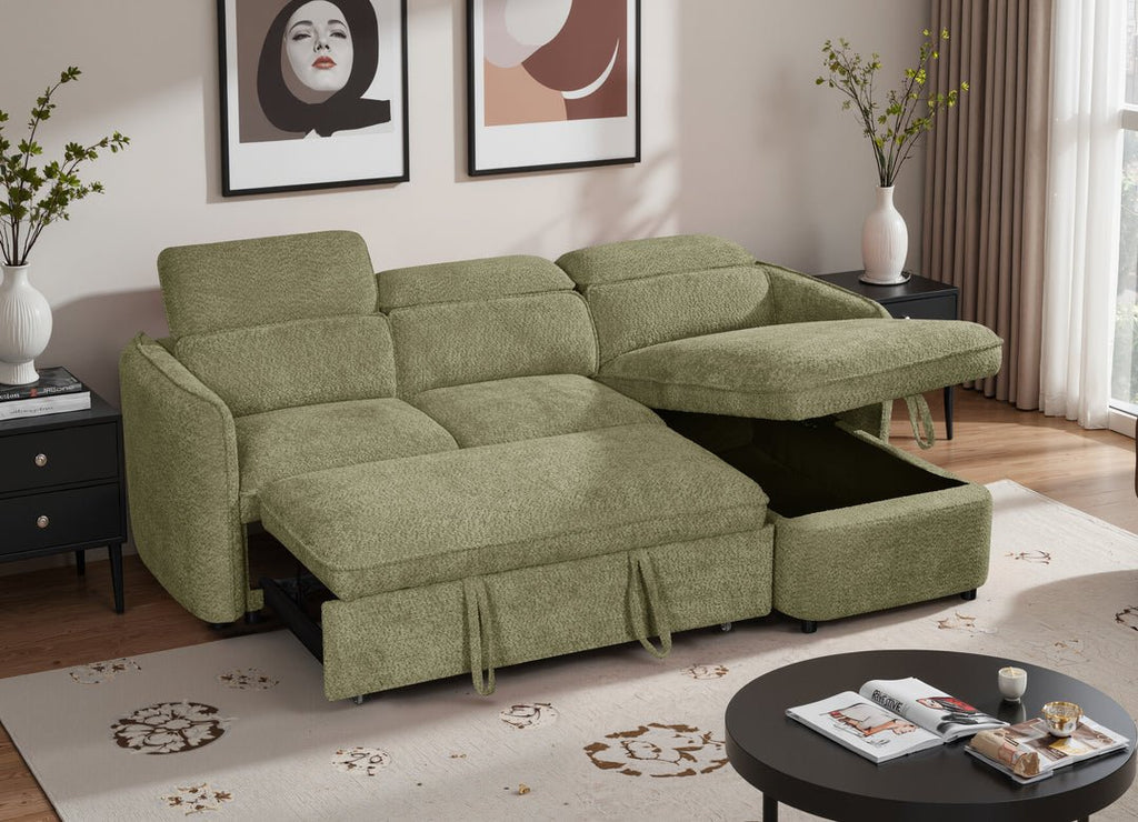 Dusk Sofabed Green Universal Corner - Sofa Sloth