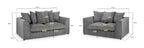 Leaf Jumbo Sofa Grey 3+2 Set - Sofa Sloth