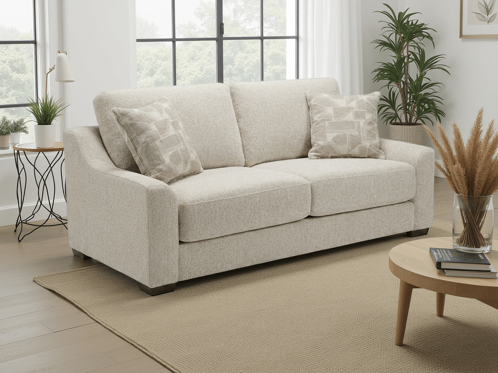Oslo Sofa Beige 3 Seater - Sofa Sloth