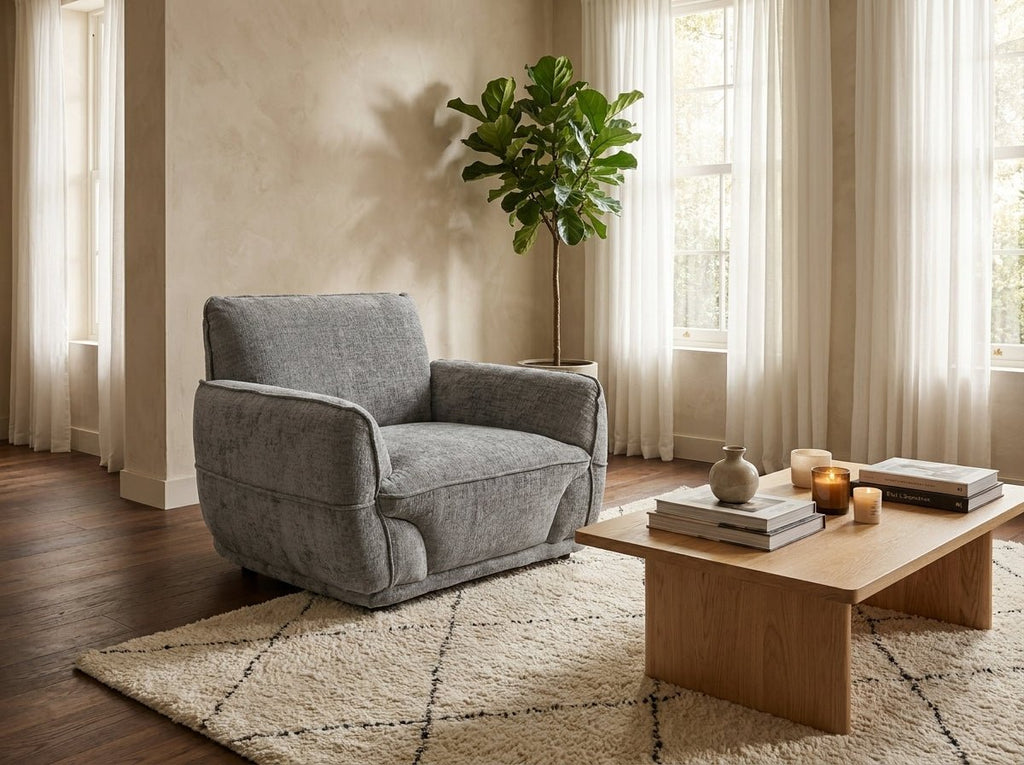 Cozee Sofa Grey Armchair - Sofa Sloth