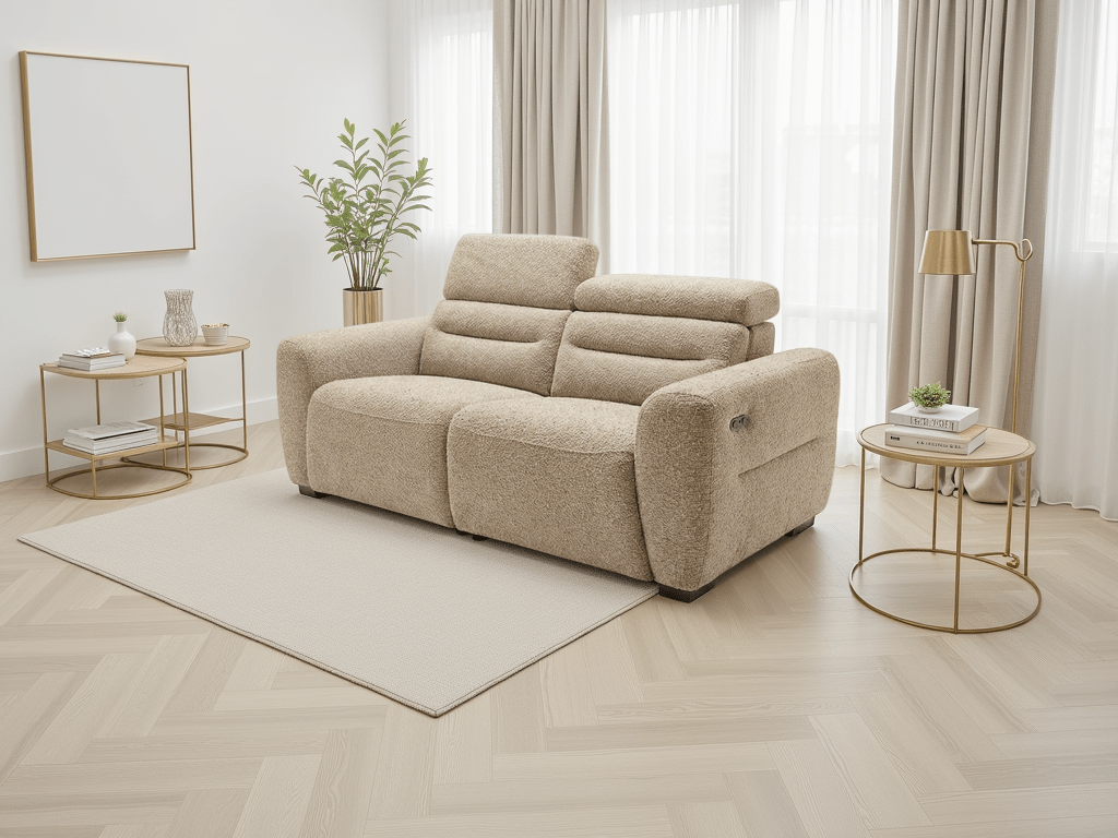 Retreat Electric Recliner Beige 3 Seater - Sofa Sloth