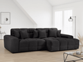 Lunar Sofa Black Right Hand Facing Corner - Sofa Sloth