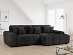 Lunar Sofa Black Right Hand Facing Corner - Sofa Sloth