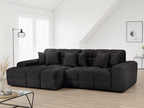 Lunar Sofa Black Left Hand Facing Corner