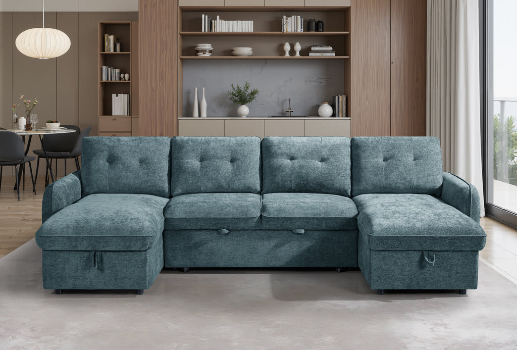 Pace Sofabed Blue U Shape Corner